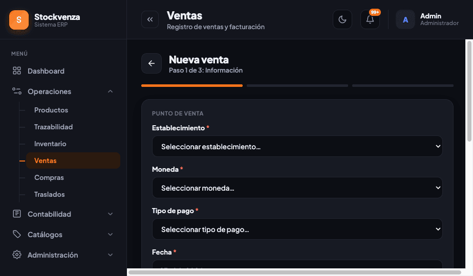 Nueva venta